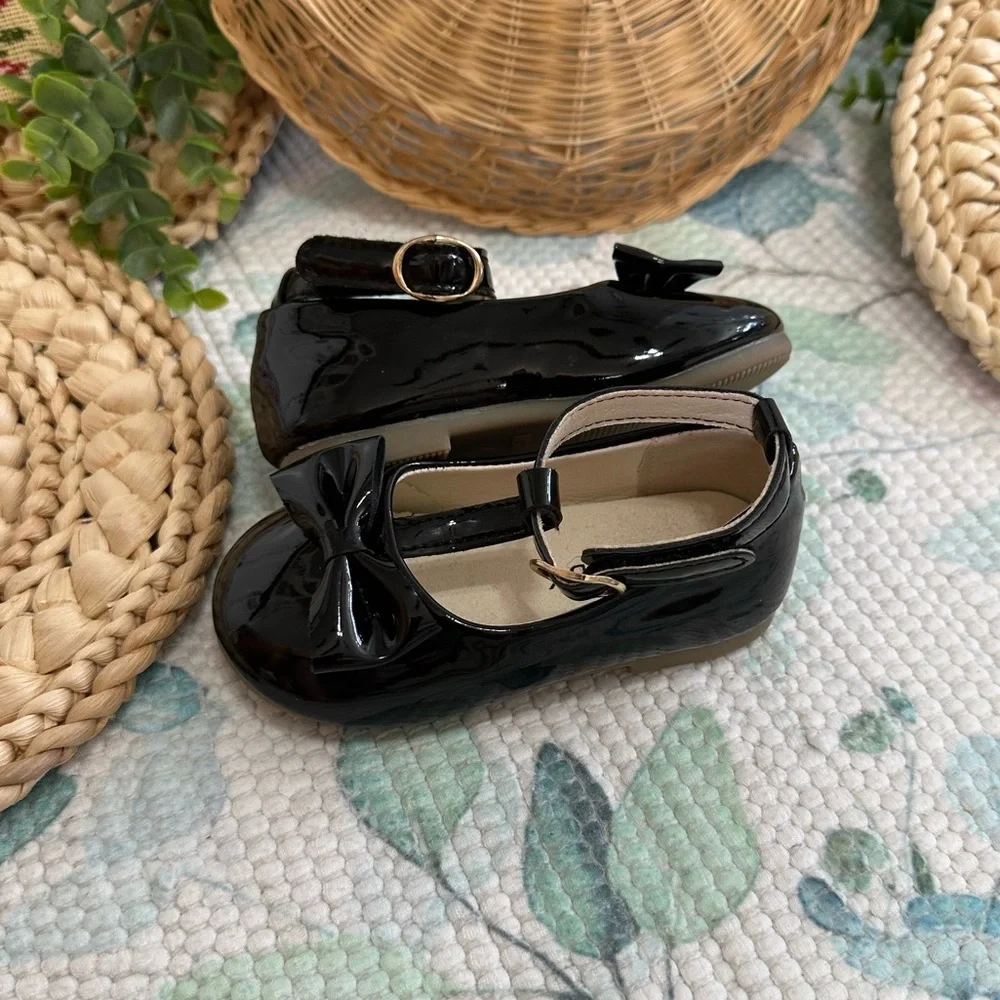 MG Baby Toddler Girl’s Black Bow Knot Mary Jane Dress Shoes Size 6